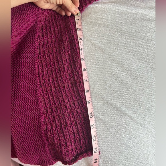 Eileen Fisher Purple Knit Open-Front Cardigan - Picture 8 of 8